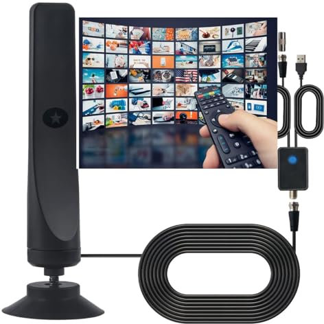 Wave Tune für TV Freeview Rewave -Antenne für den Innenbereich mit starkem Signal, 200+ Meilen Reichweite, Smart-TV-Antenne für den Innenbereich, unterstützt VHF/UHF/DAB-Radio/4K/1080P