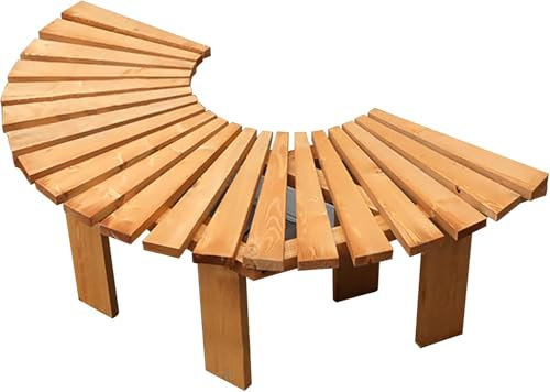 Generisch Gartenbank, Computertisch, Schminktisch, Nachttische, Gartenbank, Bank aus Massivholz ohne Rückenlehne, runder Wickelsitz aus Holz, Retro-Kollektion für Gartenparkmöbel, 120 x 40 cm (