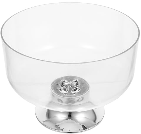 Trifle Dish Large Acrylic round Footed Dessert Bowl for Home Decor | Bowls, Sugar Bowls, Fruit Bowl for Kitchen, Reusable Stable Pedestal Serving Piece