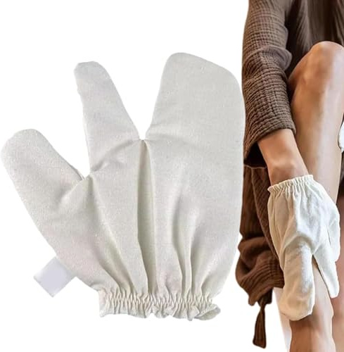 Peeling-Handschuhe – Dusche Peeling, aus Naturseide, für empfindliche Zonen, Achseln, Beine, Schultern, Spa & vielseitig einsetzbar