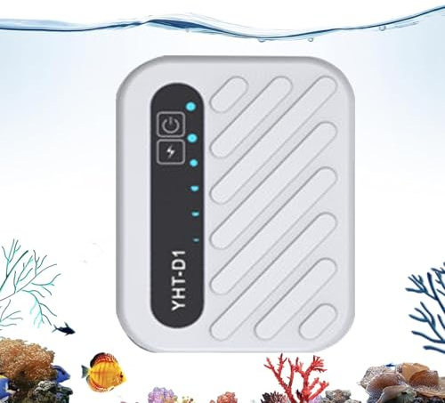 Luftpumpe für Aquarium, tragbarer Belüfter für Köderkorb, wiederaufladbar, USB, für Innenteich, Schildkröte, Fische, Betta