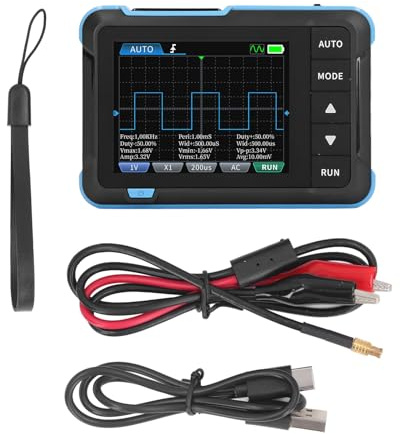 Kelawoly Handheld-Digitaloszilloskop-Kit, Tragbares Kfz-Oszilloskop mit Vollständigen Triggerfunktionen, Typ-C-Schnittstelle für die Reparatur-, F&E-Ausbildung