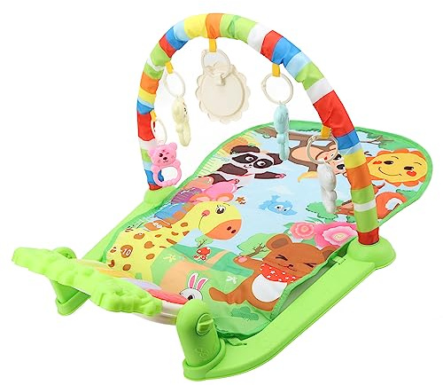 Dilwe Baby-Gym-Spielmatte, Piano aus Kunststoff mit Musik, 5 Hängespielzeuge für Kleinkinder, Ideal für Bauch- und Spielaktivitäten