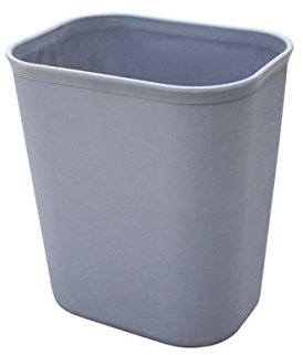 HELGUEFER - Papelera Rectangular gris Largo 280 mm Ancho 230 mm Alto 340 mm