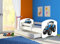 CLAMARO 'Fantasia Weiß' 140 x 70 Kinderbett Set inkl. Matratze, Lattenrost und mit Bettkasten Schublade, mit verstellbarem Rausfallschutz und Kantenschutzleisten, Design: 42 Traktor