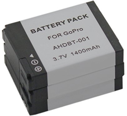 3 batteries AHDBT-001 AHDBT-002 pour GoPro HD Hero 2 Hero2 Helmet Naked HERO 960 1080P Outdoor Motorsports Surf Edition Camera AHDBT002 AHDBT001