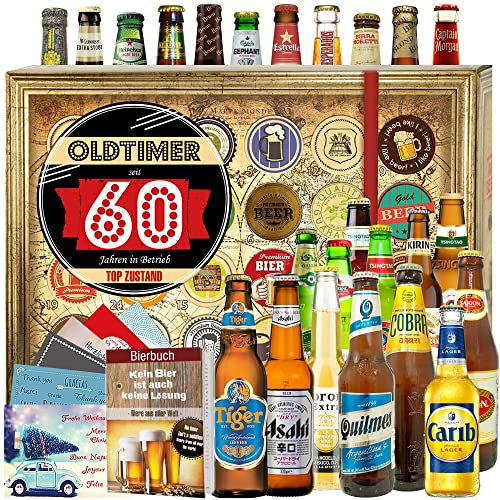 Oldtimer 60 - Geschenkidee zum 60ten - Biere aus aller Welt 24x - Advent Kalender Bier 2024 2025