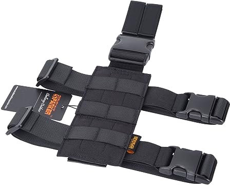 EXCELLENT ELITE SPANKER Taktisch Drop Beinholster Einstellbar Platform Molle Module Universal Tasche für linkes/rechtes Bein(Schwarz)