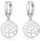 Damen Lebensbaum Ohrringe 925 Sterling Silber Kleine Creolen Ohrringe für Frauen Baum des Lebens Ohrringe Geschenk für Mädchen Kinder
