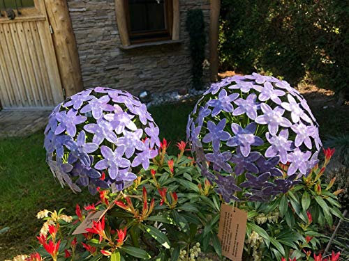 EX Garten/Blumen Allium Blütenkugel Purple Terrasse Deko Art Ferro Handarbeit (Blütenkugel klein : 16,2 x 16,2 x 111,2 cm)