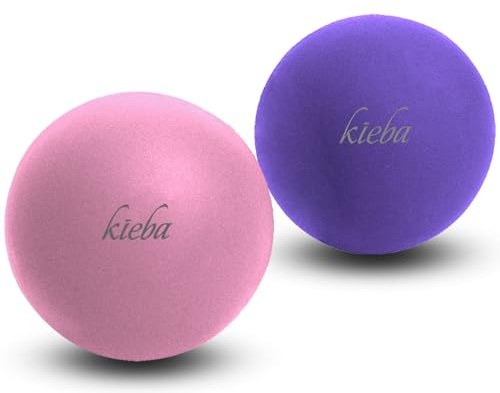 Kieba Massage Lacrosse Balls for Myofascial Release, Trigger Point Therapy, Muscle Knots, and Yoga Therapy. Set of 2 Firm Balls (Pink and Purple)