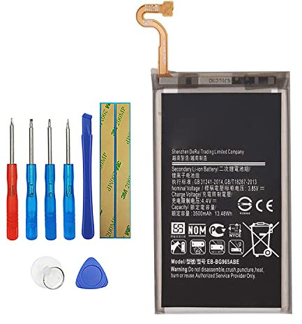 Vvsialeek EB-BG965ABE Batterie de téléphone portable compatible avec Samsung Galaxy S9+ S9 Plus SM-G965F G965F avec kit d'outils 3000 mAh