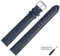 MARBURGER Uhrenarmband 22mm Leder Blau Silber Glatt Mit Naht - Montage Set 1012251000120