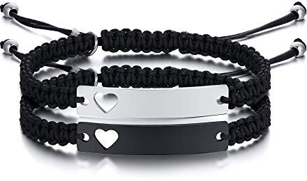 VNOX Paar Armbänder Personalisieren Paar Armbänder/Magnetische Attraktive Armbänder für Männer Frauen/Schwesternfamilie Armbänder