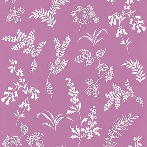 Blumentapete florale Tapete Violett Lila Weiß Papiertapete Violett Lila Weiß | Tapeten Online-Shop
