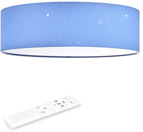 Navaris Lámpara LED de techo de estrellas 40 cm - Luz con control de temperatura brillo regulable y mando a distancia - Para salón dormitorio - Azul claro
