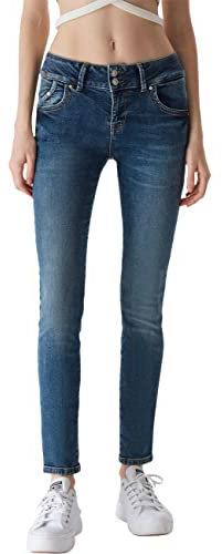 LTB Damen Jeans Molly M Super Slim Fit - Blau - Juana Wash W24-W34 Stretch, Größe:25W / 36L, Farbvariante:Juana Wash 53923