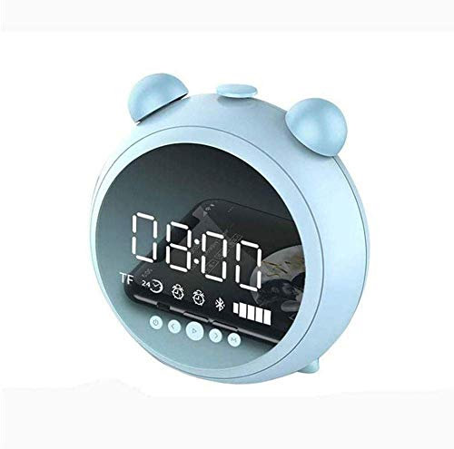 ZGJYSP Alarm Clock,Portable Small Mini High Volume 3d Surround Bluetooth Speaker,Two-in-one Multifunctional Electronic Alarm Clock Student Creative Mute Bedside Night Light