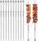 12 PCS Kebab Stainless Steel BBQ Skewers - Food Grade, Reusable, Dishwasher Safe - 30cm - Perfect for Outdoor Barbecues, Family Gatherings, Oven, Camping