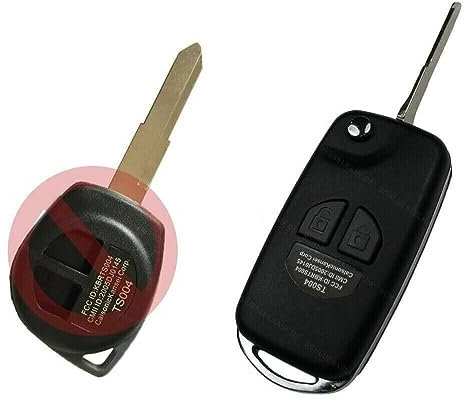 Kit Conversione Trasformazione Chiave Telecomando Auto Compatibile Con Suzuki Swift Ignis Vitara Opel Agila 2 Tasti Lama Pieghevole