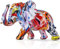 LCCCK Elefant Decor Kreativität Graffiti Elefantenfiguren, Harz Bunte Elefantenstatuen Wohnkultur Kunst Elefantenstatue, geeignet zum Füllen von Raumdekoration im Wohnzimmer, Schlafzimmer, Büro (B)