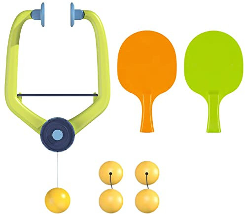 LOVIVER Indoor Hanging Table Tennis Portable Paddles and Balls Exerciser for Door Frame Parent Child Interaction Toy, with 4 Balls