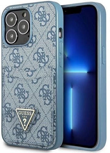 Guess GUHCP13XP4TPB Hülle für iPhone 13 Pro Max 6,7 blau/Blue hardcase 4G Triangle Logo Cardslot