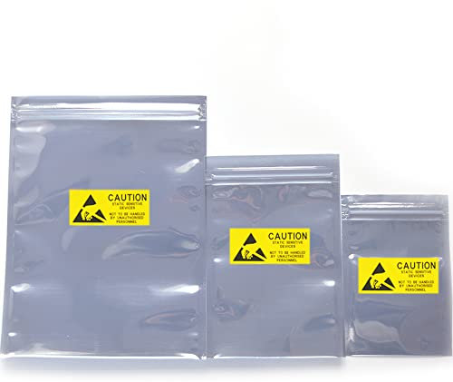Anti Static Bags,30pcs Small Antistatic Resealable ESD Bag for 3.5 Hard Drive, 2.5 Solid State Drive, ESD Shielding Storage Zipper HDD Bags for Electronics Devices (30pcs Mixed Sizes)