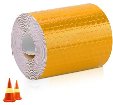 Agatige Bande reflechissante autocollante, Sécurité Ruban Adhésif, 5 cm X 3 m Rouleau de Ruban de Signalization Autocollants de Réflecteur pour Véhicules VéLo Casque Motocyclettes (Orange)