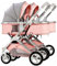 Tragbarer Doppel-Kinderwagen, leichter Doppel-Kinderwagen, einfach zusammenklappbare Kinderwagen, abnehmbarer Kinderwagen zum Sitzen und Liegen