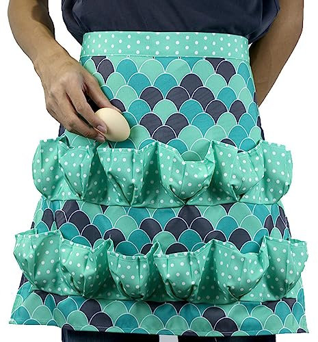 DDKY 1 Artikel Eierschürze,ierschürze frauen,Eier schürze Frauen Männer Mit 12 Taschen,Eier Schürze Sammeln Hühnereier Sammelschürze Leinwand Eier Schürze