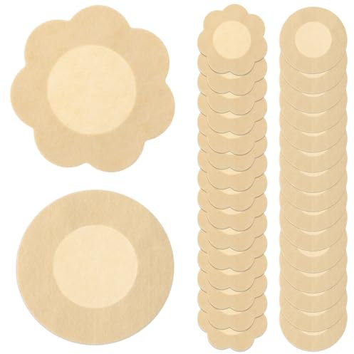 Sibba Brustwarzen-Pasties-Abdeckungen 40 Stück Klebepackung BHS Körperaufkleber Lift-Pads Brust-Blütenblätter-Klebeband nackt wiederverwendbar dünnes Muster-Pad Boob Pasty Hautabdeckung für Frauen