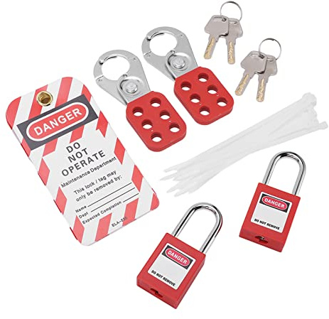 Electrical Lockout Tagout Kit with Safety Padlocks Hasps Loto - Lock Marked Products Safety Equipment, Safety Lockout Padlock with Bag