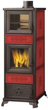 Poêle à bois avec four Decor C couleur Bordeaux EK by Edilkamin