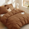 BEDSURE Bettwäsche 155x220 Baumwolle Braun - Bettwäsche-Sets 155 x 220 cm Bettbezug 3teilig mit 2 Kissenbezüge 80x80 cm, Oeko-TEX Bedding Arganölbraun mit Reißverschluss