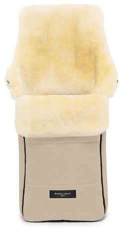 WERNER CHRIST BABY, Lammfell-Fußsack AROSA – warme Buggy, Kinderwagen-Fußsack (Kinder ab 6 bis 36 Monate), medizinisches Fell, in Cloud (beige)