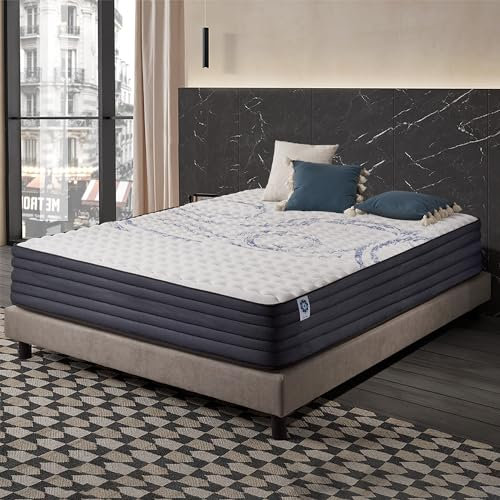 Naturalex - PerfectSleep - Matratze Hybride 160x200 cm - Taschenfederkernmatratze 160x200 cm H3/H4 - Matratze Hybride 160x200 30 cm Hoch - Öko-tex Zertifiziert - Latex Blue 7 Zonen