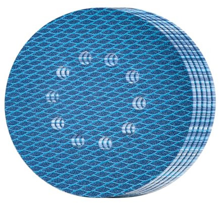 GEOGIEEW 25Stk 225mm Klett Schleifpapier, Exzenter Schleifscheiben 40/80/120/180/320 Grit, 10 Loch Anti-Clog Up Designfür Exzenterschleifer & Schwingschleifer