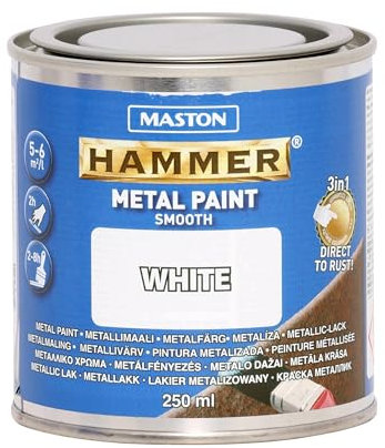 Maston Paint Hammer Smooth White 250ml