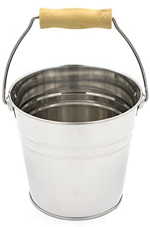 MOOWI Ice Bucket Stainless Steel Party Household Beverage Ice Bucket Kitchen Storage Bucket Restaurant Bar Ice Bucket Garden Beach Handle Small Bucket Keeps Ice Cold & Dry