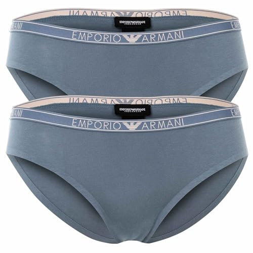 Emporio Armani Damen Essential Studs Logo 2-Pack Brief Unterwäsche, Tempesta,