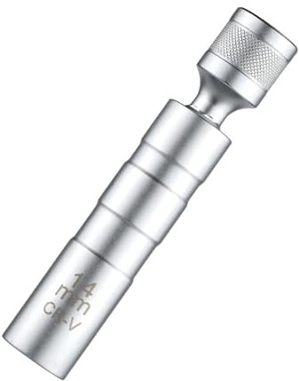 NQEUEPN Spark Plug Socket Removal Tool, 14mm Spark Plug Socket 3/8 Drive 12 Point Swivel Magnetic Spark Plug Tools Spark Plug Socket Set for Most Car Accessories