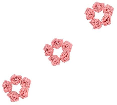 TOPBATHY 15pièces Fleurs De Rose Jute pour Décoration De Noël Et Mariage Rose Poudré