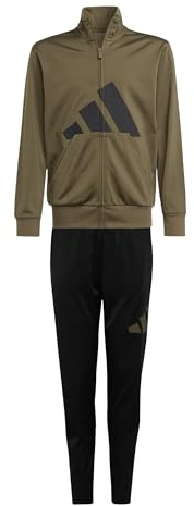 adidas Unisex Kinder ESSENTIALS BIG LOGO CLIMACOOL TRACKSUIT, olive strata/black, 13-14 Years