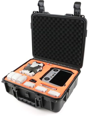 DJI Mini 4 Tragetasche, leicht, wasserdichter Schutz mit kompaktem Design, kompatibel mit DJI Mini4/Pro und mehr Zubehör, hart, schwarz, für Reisebegeisterte und Fotografen (nur Gehäuse)