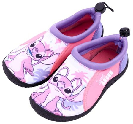 Disney Stitch e Angel Sandali da Acqua Ragazze, Stivali Antiscivolo, Scarpe Acquatiche, Taglia EU 28 | Rosa