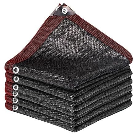 Schattierungsnetz, Schattiernetz mit Ösen, 96% Sonnenschutz Schwarz Sonnenschutznetz, UV-Beständige Sonnensegel für Garten, Terrasse, Balkon, Pergola, Hühnerställ, Hinterhöf