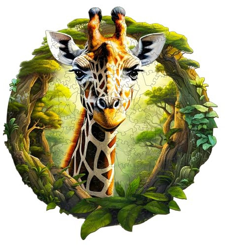 Jigfoxy Holzpuzzle Erwachsene, Giraffe Puzzle Erwachsen, Wooden Puzzle Holz Puzzle Erwachsen Und Kinder, Einzigartiges Lernspielzeug in Tierform für Freunde der Familie M-29 * 26.8cm-180pcs