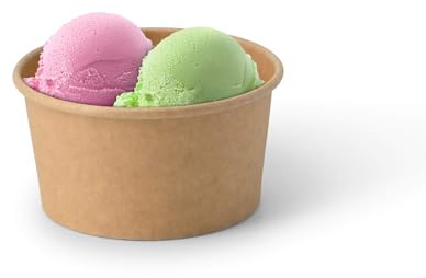 GREENBOX 50x Eisbecher Pappe 150 ml braun - Einwegbecher plastikfrei und biologisch abbaubar - Dessertschale To-go-Becher