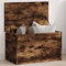 Homgoday STYLE840678 – Aufbewahrungsbox aus Rauch-Eiche, 60 x 35 x 35 cm, aus Spanplatte, Möbelstück, Büromöbel, Aufbewahrungsschrank